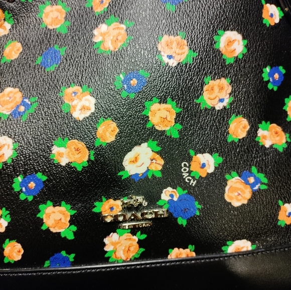 Coach Satchel Crossbody Purse Doomed Sierra Tea Rose Floral Print #F57924 - Picture 5 of 16